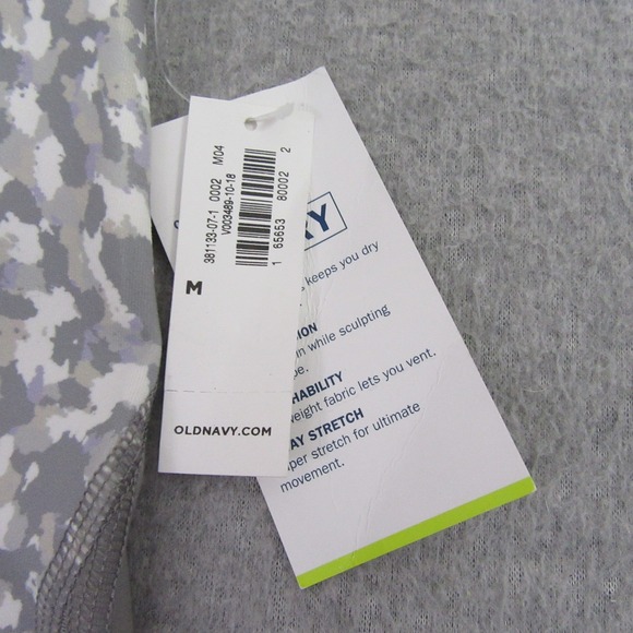 Old Navy Active GO-DRY 7/8 Ankle High Rise Leggings Gray Print Womens - Picture 3 of 15